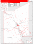 Las Cruces Metro Area Wall Map Red Line Style